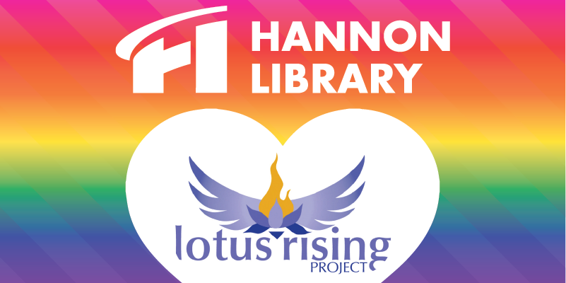 graphic showing logos for Hannon Library and the Lotus Rising Project