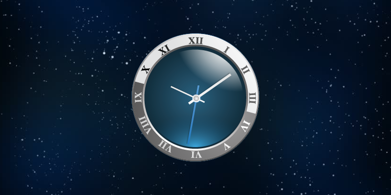 clock image on a starry background