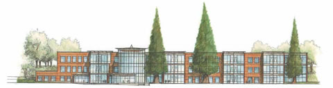 Drawing of Hannon Library Exterior